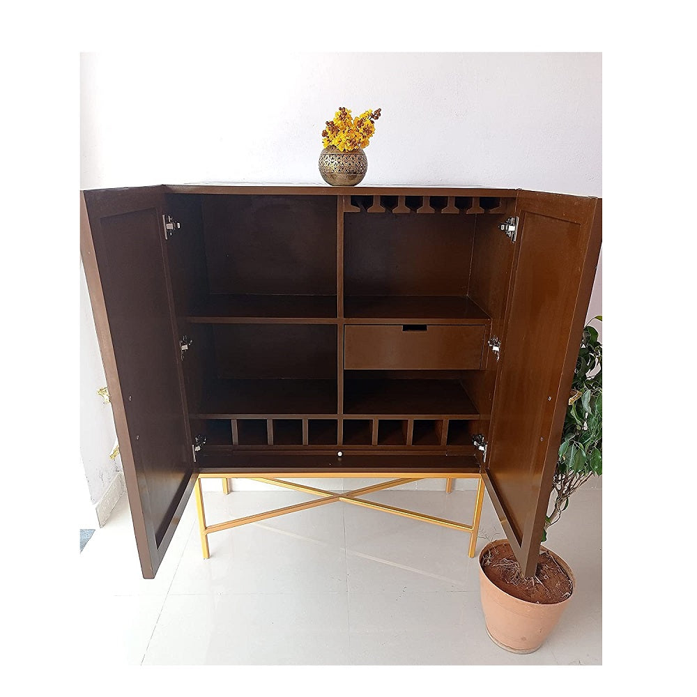 Personalized Handmade Bone Inlay Sun Burst Pattern Bar  Cabinet