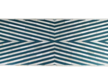 Handmade Customized Bone Inlay Chevron Pattern Console